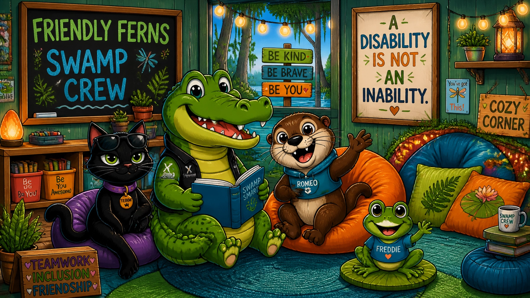 From Classroom to Cozy Corner: Supporting Neurodiverse Kids at School and Home with the Friendly Ferns Swamp Crew